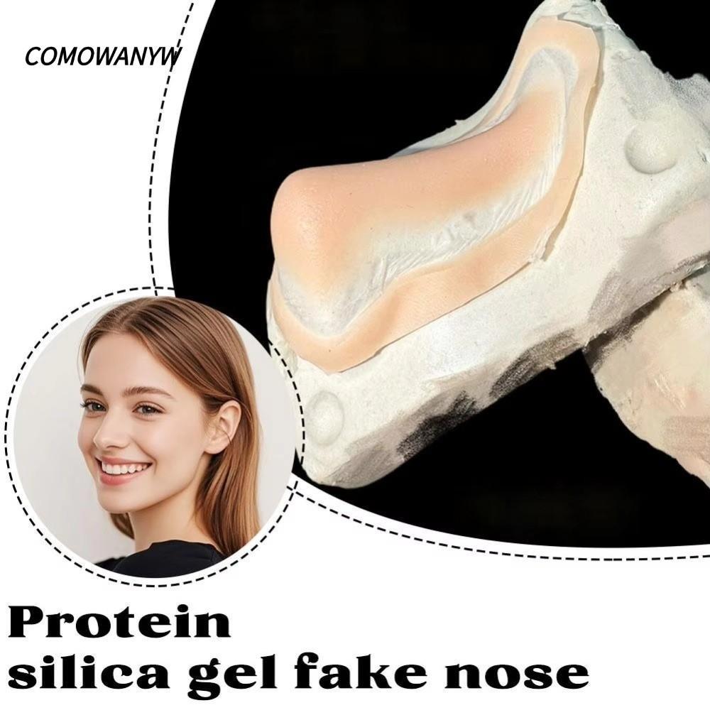 COMWANYW จมูกเทียม, โปรตีนที่สมจริงซิลิโคนจมูกปลอม, มืออาชีพ-เกรดผิวนํากลับมาใช้ใหม่ใบหน้าเทียม Cos Stage แต่งหน้า