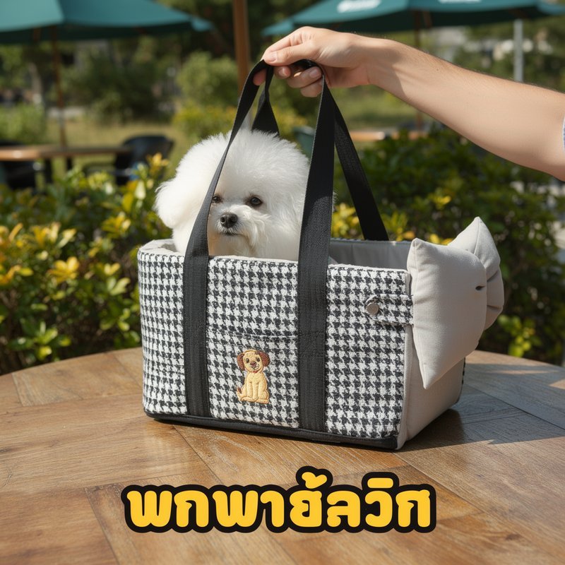 คาร์ซีทแมว กระเป๋าใส่แมว กระเป๋าสัตว์เลี้ยง เบาะนั่งรถ รูปที่ 4
