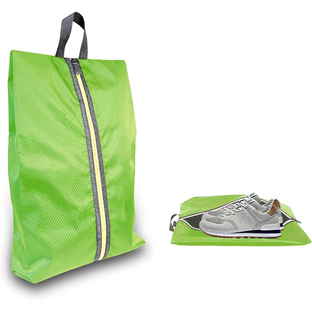 กระเป๋ารองเท้ากอล์ฟน้ำหนักเบาทึกระบายอากาศได้ ออกแบบมาเพื่อกีฬาและการเดินทาง สีเขียว ขนาด US 14