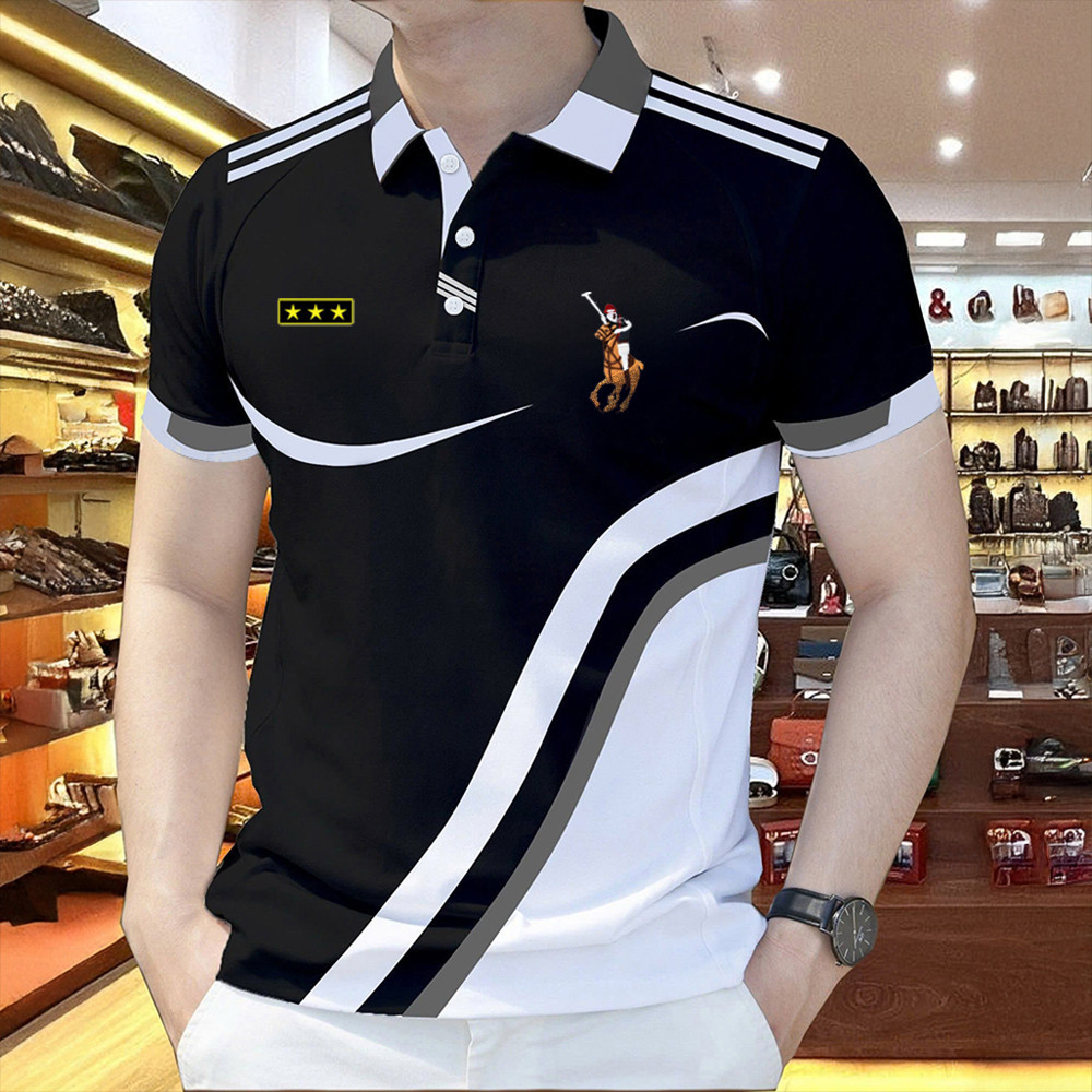 เสื้อ Polo กอล์ฟผู้ชาย แขนสั้น ระบายอากาศได้ดี เหมาะสำหรับสวมใส่ในวันทำงานและวันหยุด