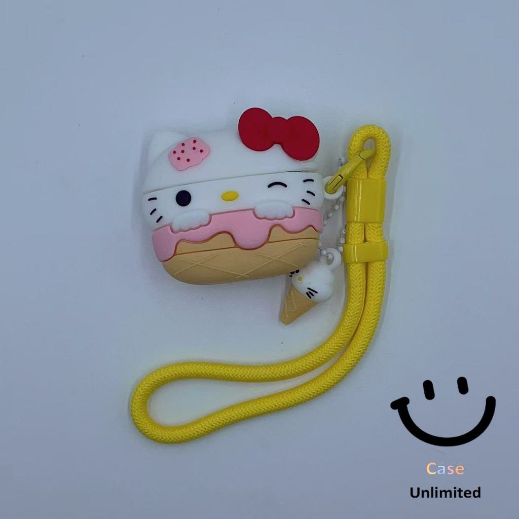 สําหรับ GOOJODOQ J201 J206 J228 J229 เคส Case หูฟัง & Lanyard Creative ไอศกรีมแมวรูปแบบ