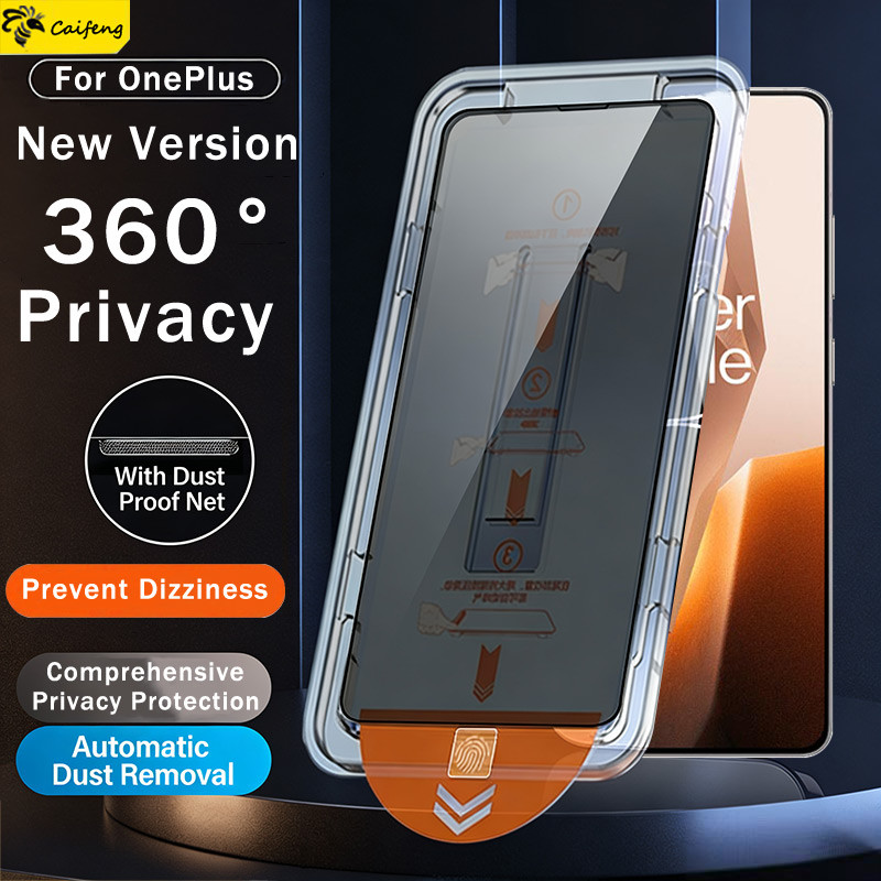 ความเป็นส่วนตัวฟรีฝุ่นการติดตั้งที่แม่นยำแก้วนิรภัยหน้าจอป้องกันสำหรับ OnePlus 13R 13T 10R 9 9R 9RT 