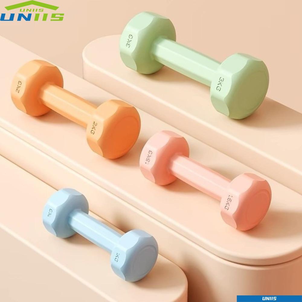 UNIIS Fitness Dumbbell Set,Slip 1kg Kettlebell,คุณภาพสูงป้องกันม้วนกันน้ําPVC Small Dumbbellอุปกรณ์บ