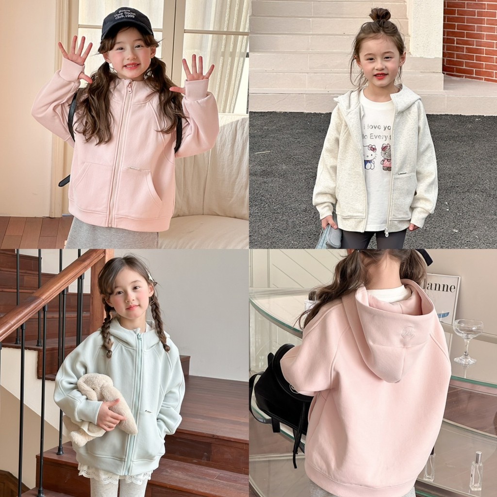 PRETTY BABY เสื้อคลุมเด็ก เสื้อกันหนาวมีฮู้ด ซิปหน้า เสื้อแขนยาวเด็ก (1929)