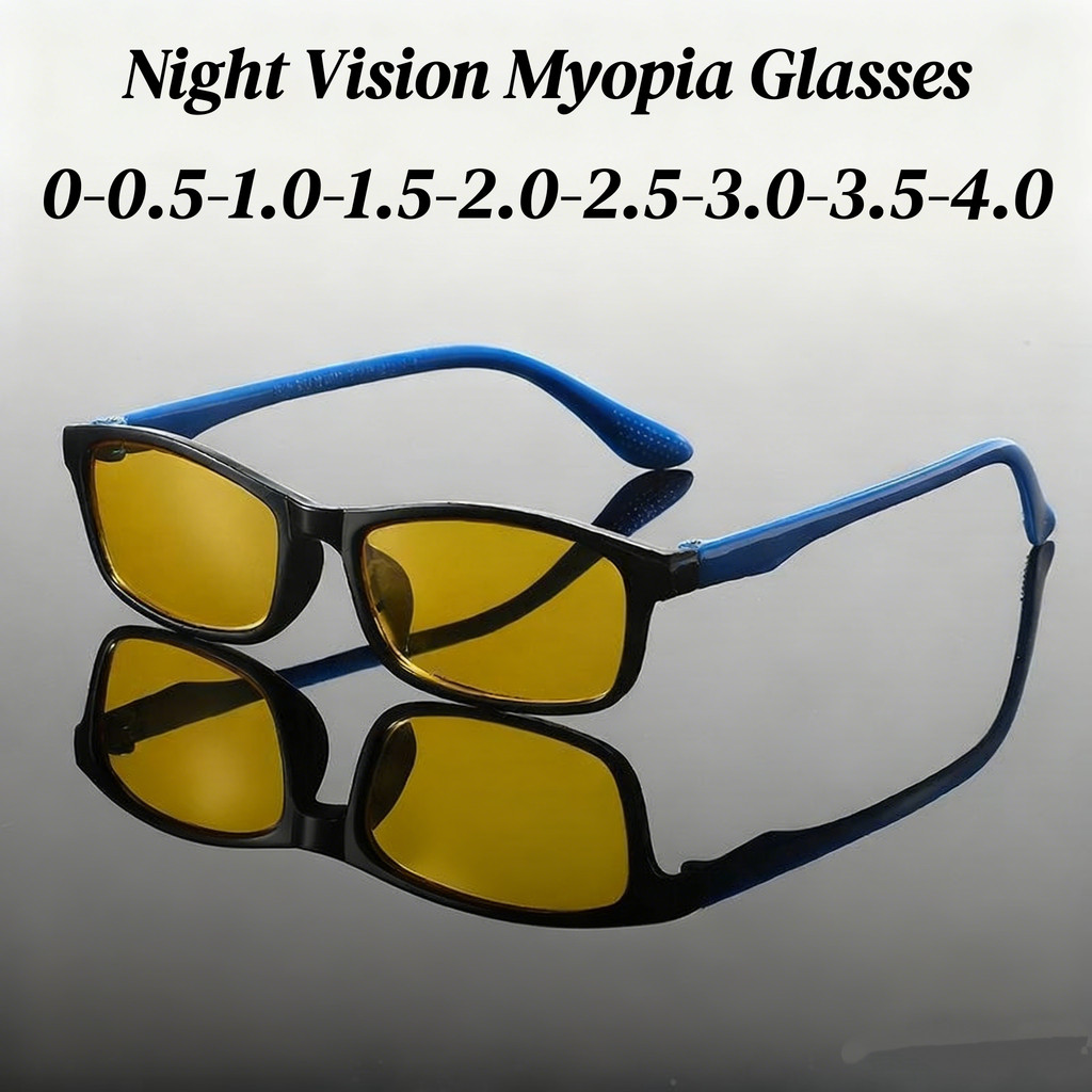 HD Night Vision สายตาสั้นแว่นตา Anti Glare Anti UV Anti Strong Light พร้อม Diopter สายตาสั้นแว่นตาผู้ชายขับรถใกล้แว่นตาสายตา
