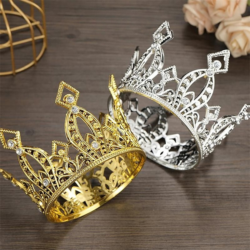 เจ้าสาวใหม่ชุดแต่งงาน Tiaras พลาสติกคริสตัลมงกุฎขนาดเล็ก Brithday เค้กเบเกอรี่ตกแต่ง headwear เด็ก braids อุปกรณ์เสริมผม