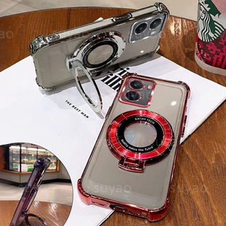 สําหรับOppo A6X A6 A6T A5 2026 เคสโทรศัพท์CDผู้ถือแหวนTPU Clear ElectroplatedปลอกOppoA6X OppoA6 Pro A6Pro A5X A5iโปร่งใสถุงลมนิรภัยกันกระแทกป้องกันนุ่มปกหลัง
