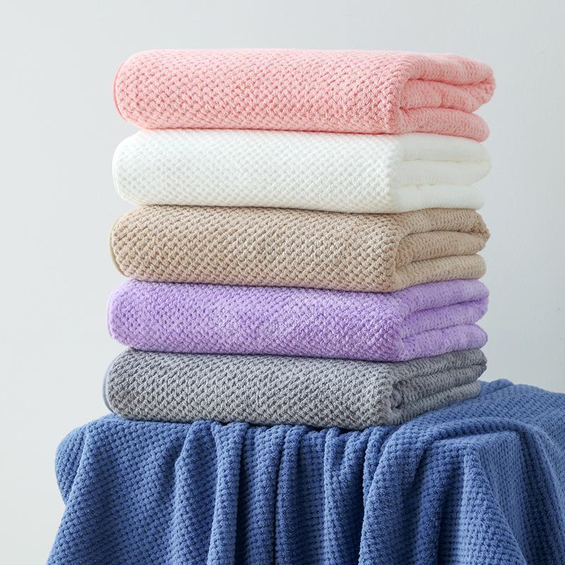 【ThaiHub Mart】YJB-02【ขนาด170x90ซม.】ผ้าเช็ดตัว ผ้าขนหนูรังผึ้ง ใส่อาบน้ำได้ สีพื้น นุ่มไม่บาดผิว