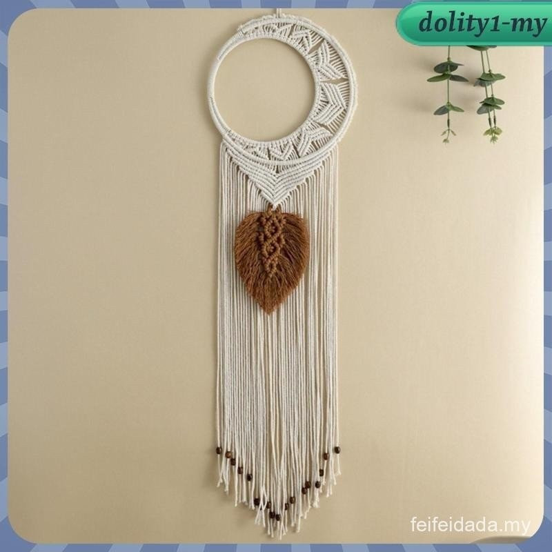[DolitybdMY] ตกแต่ง Dreamcatcher Moon กับทอใบหัตถกรรมจี้ตกแต่งสําหรับผ้าม่านหน้าต่างห้องนอนห้องนั่งเ