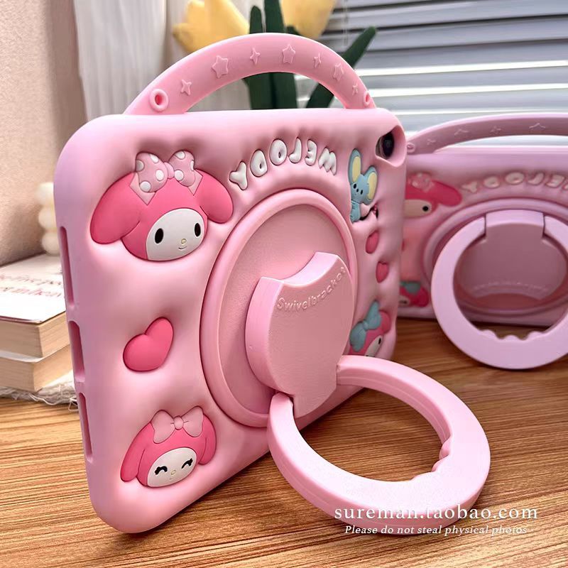 น่ารัก 3D การ์ตูน Melody ซิลิโคนเด็ก 360 หมุนสําหรับ Lenovo Xiaoxin Pad 2024 Tab M11 11 นิ้ว TB330FU