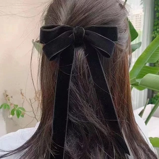 กิ๊บติดผมลําแสงโบว์กํามะหยี่เครื่องประดับผม