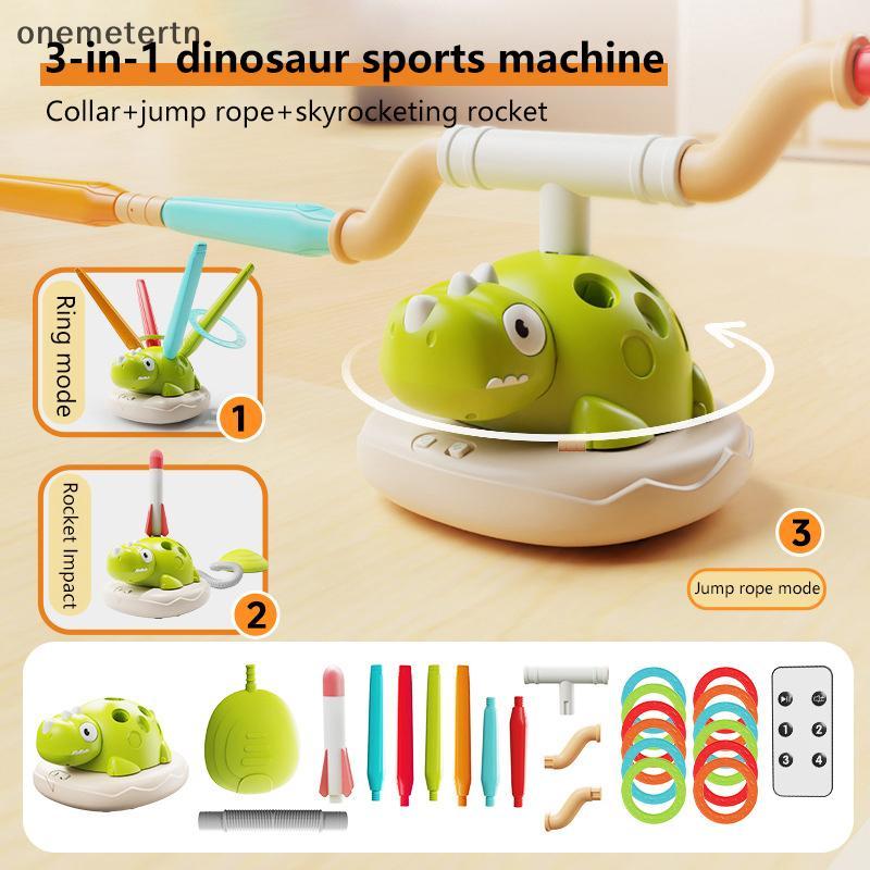 Oyr Spinning ของเล่นไดโนเสาร์, 3 In 1 Dinosaur Rocket Launcher, Ring Toss & Musical Jumping Toy สําห