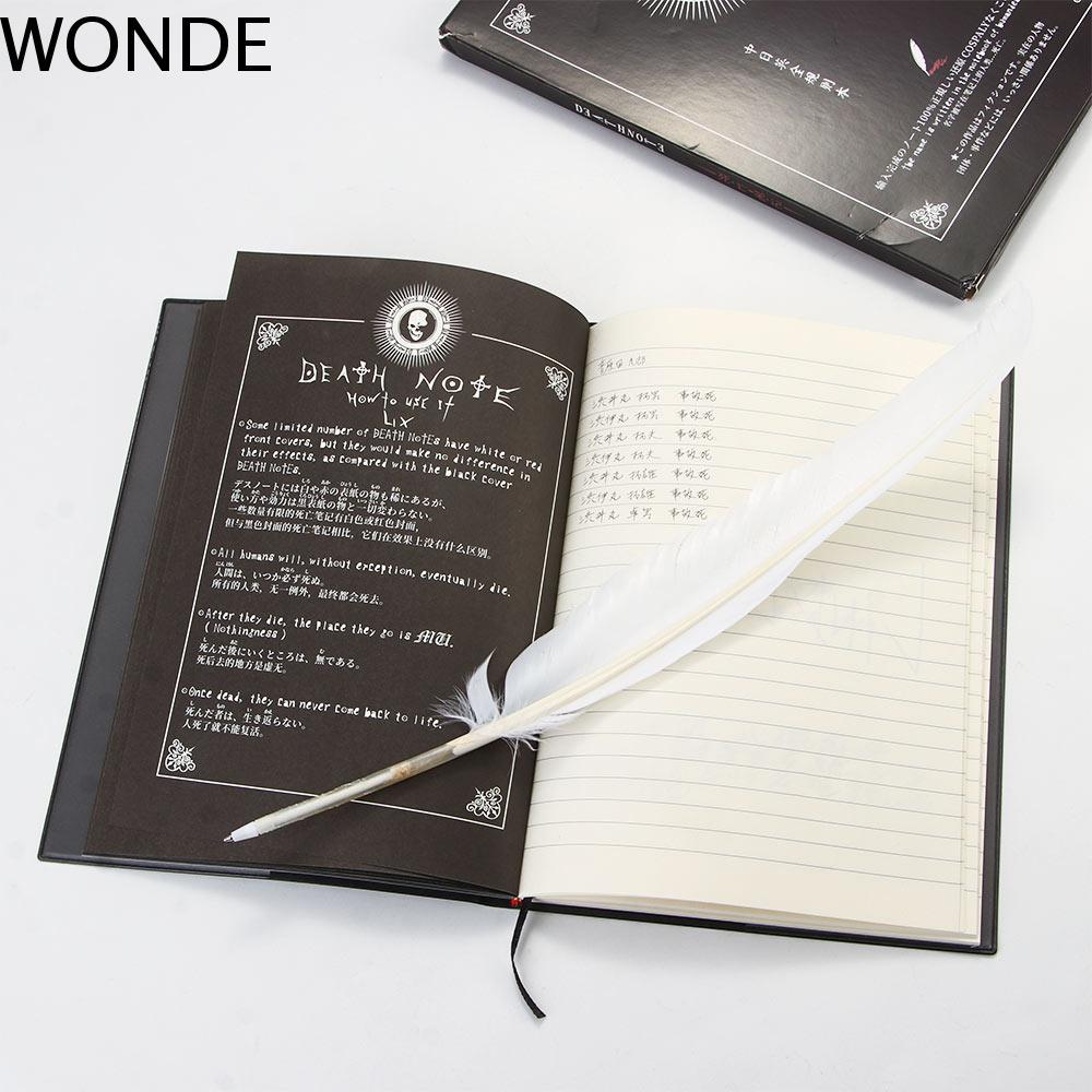 WONDE Death Note สมุดบันทึกไดอารี่อะนิเมะการ์ตูนสําหรับของขวัญปากกาขนนกโรงเรียน