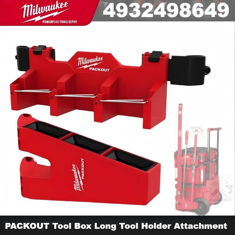 MILWAUKEE 4932498649 PACKOUT กล่องเครื่องมือที่ใส่เครื่องมือแบบยาวสิ่งที่แนบมาอุปกรณ์เครื่องมือไฟฟ้า Milwaukee