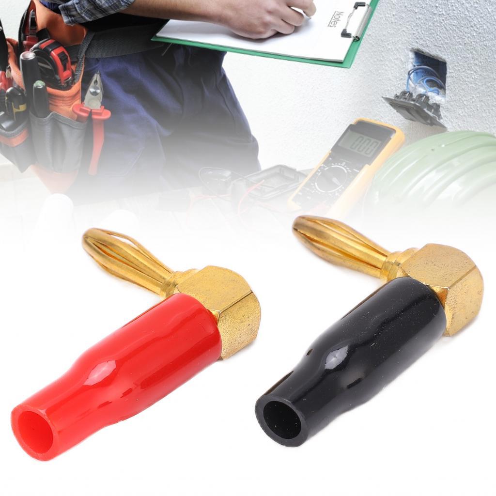 Maib 2 ชิ้น U45 4 มิลลิเมตรมุมขวากล้วยปลั๊กแจ็คลําโพงสายไฟสกรูตัวเชื่อมต่อ