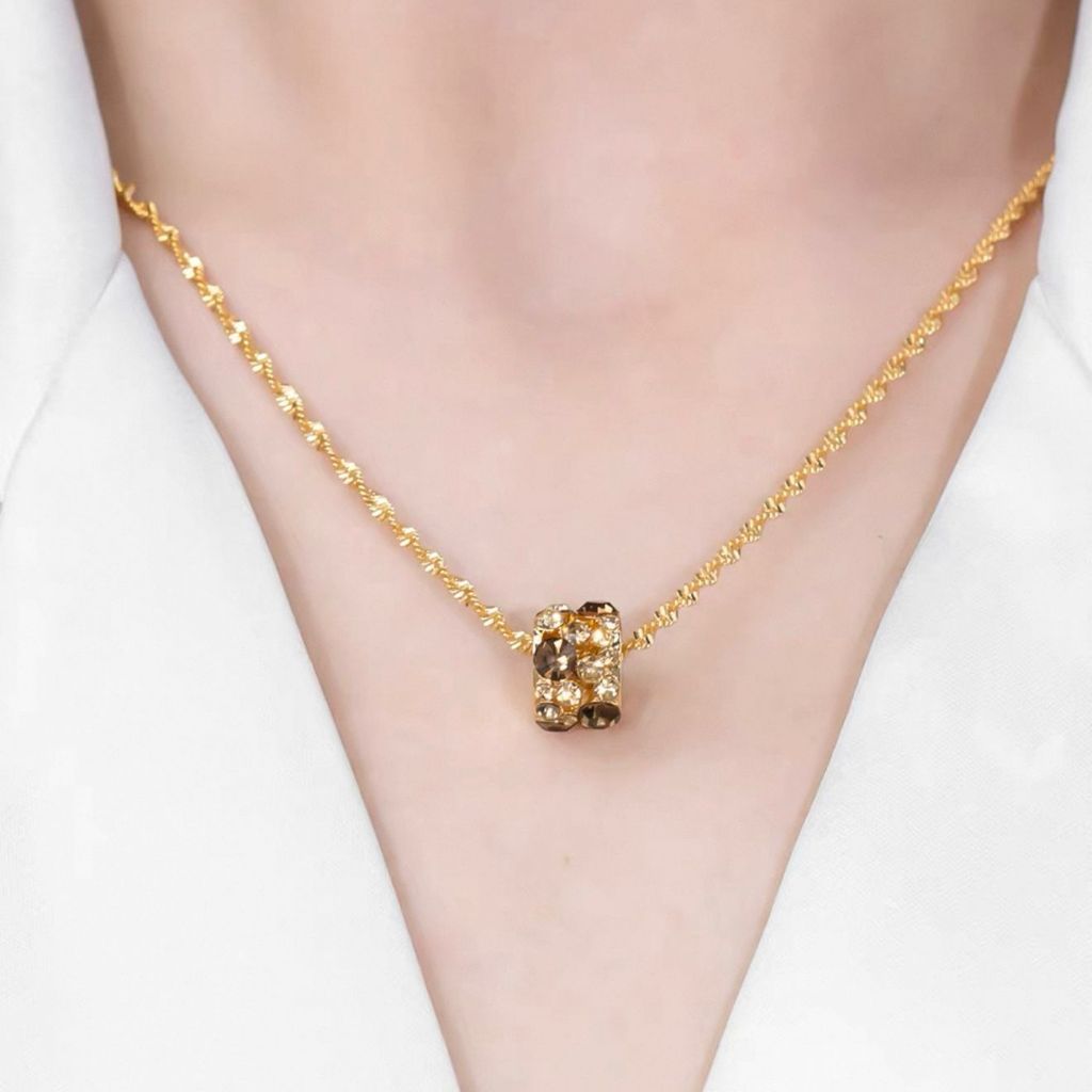 สไตล์ใหม่ Diamond-Studded Gold Zircon จี้สร้อยคอ High-End รู้สึกแฟชั่น All-Match สั้น Clavicle Chain