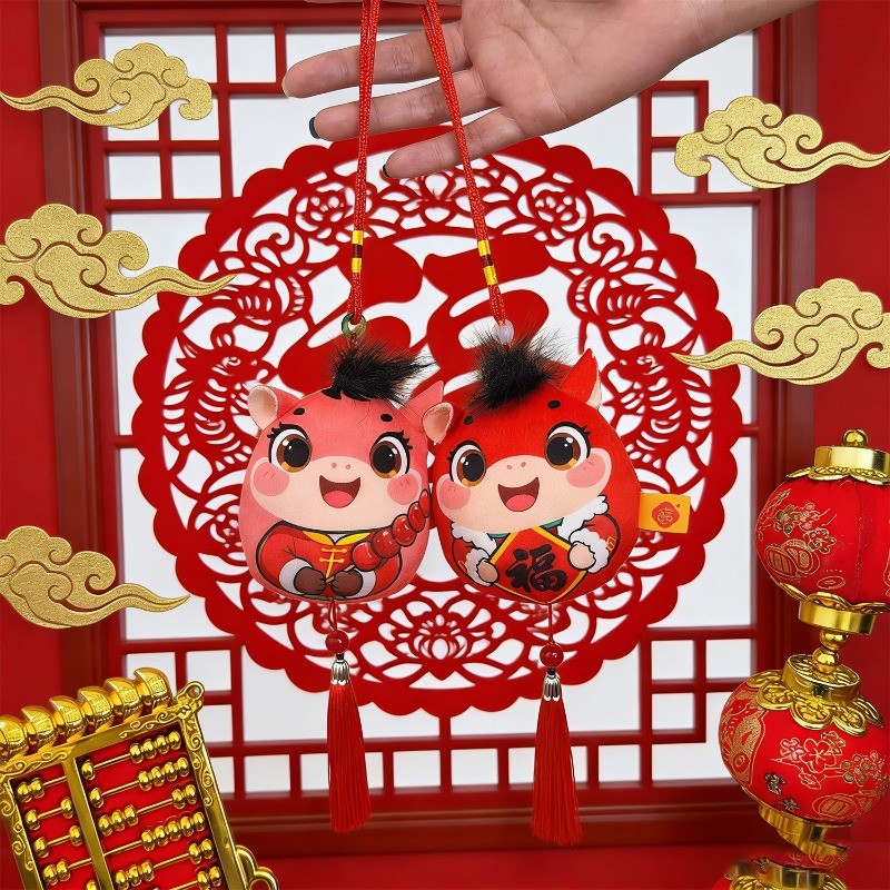 [จัดส่ง 3-5 วัน]1/5 ชิ้น - เครื่องรางม้าตุ๊กตาน่ารัก | 5 มีชีวิตชีวา สี แดง ส้ม เขียว เหลือง ชมพู | PP Cotton Filled สําหรับรถยนต์และตกแต่งบ้าน | ของขวัญปีมะเมีย - รูปที่ 2