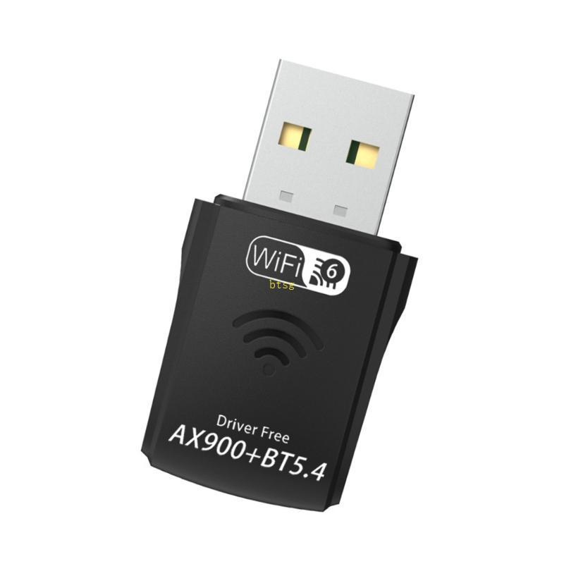 Btsg USB WiFi 6 AX900 บลูทูธ 5 4 อะแดปเตอร์ Double Band Plug-And-Play สําหรับแล็ปท็อปเดสก์ท็อปเสถียร