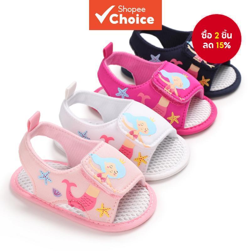 Mermaid-Themed รองเท้าแตะเด็กสําหรับเด็กผู้หญิง 0-18 เดือน – ผ้าฝ้ายระบายอากาศฤดูร้อน Prewalkers