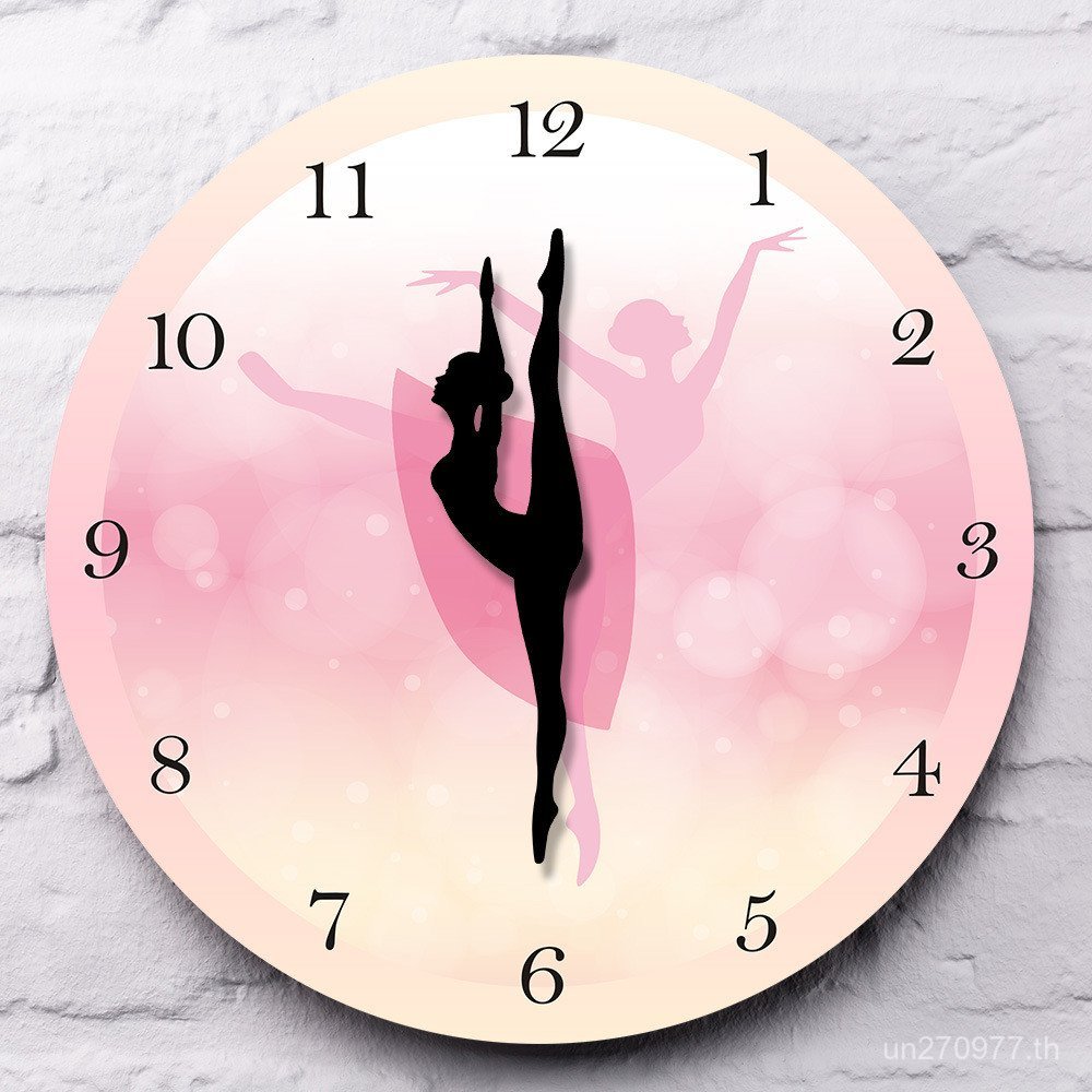 Dancer Girl เจ้าหญิงสีชมพูบัลเล่ต์ Cross-Border Home Wall Clock ตกแต่งห้องนั่งเล่นที่ทันสมัยเรียบง่า