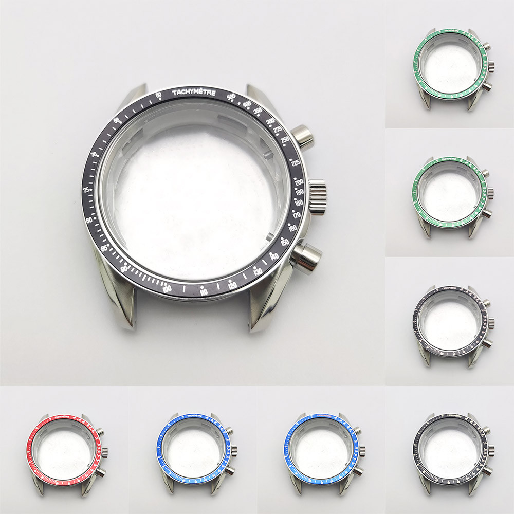 40MM Speedmaster Watch Case Multi-Function Chronograph VK63 Case Three-Eye Stainless Steel Quartz Wa