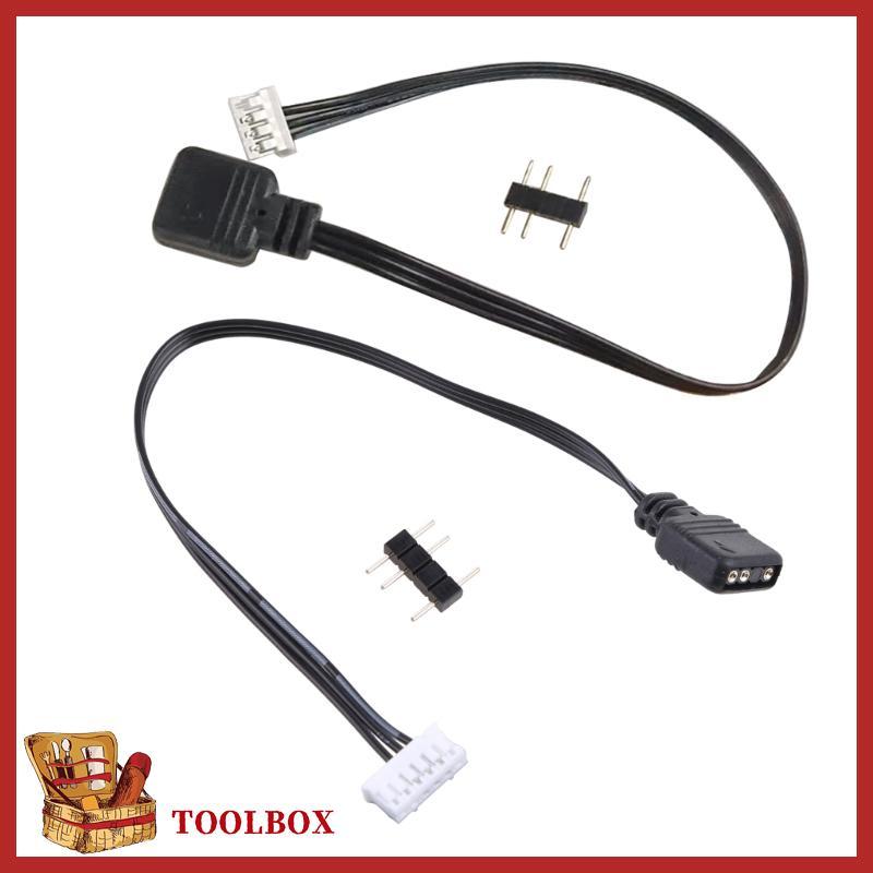 TOOLBOX 5V 3-pin ถึง 6pin 4pin สายแปลง ARGB 3Pin ถึง 4P 6P สําหรับ Coolmoon Controller