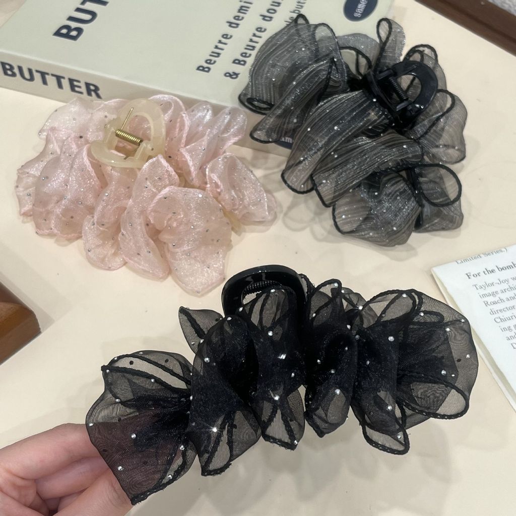 สไตล์ Full Star Bubble Grab Clip อะคริลิคตกแต่งอารมณ์ Retro Organza Clip