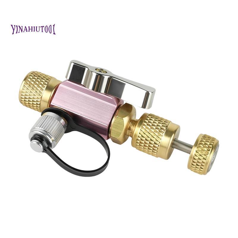 Yinahiut001Valve Core Removal เครื่องมือสําหรับ HVAC 5/16" หญิง Flare X 1/4" ชาย Flare ใช้งานร่วมกับ R410A