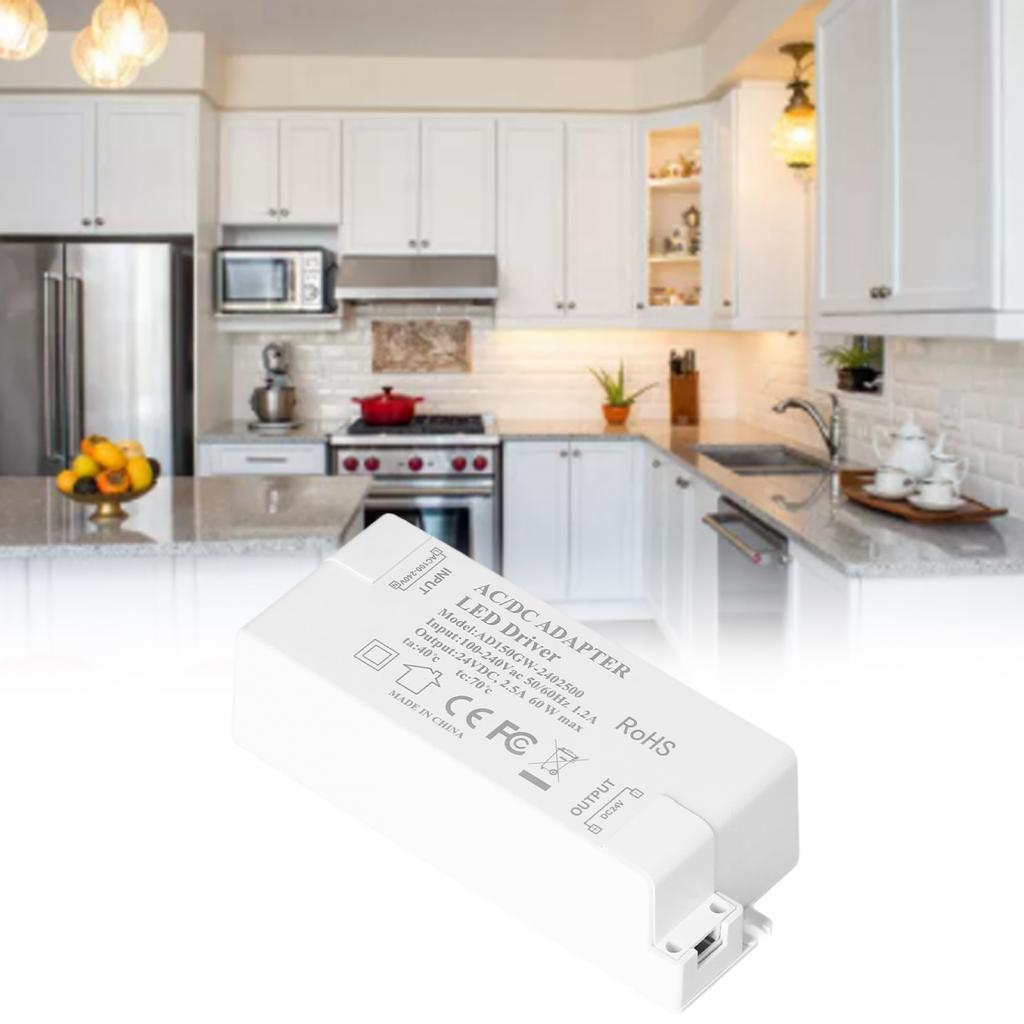 แหล่งจ่ายไฟ LED DC24V 2.5A 60W ไดร์เวอร์ AC100-240V สำหรับหลอดไฟ MR11 MR16