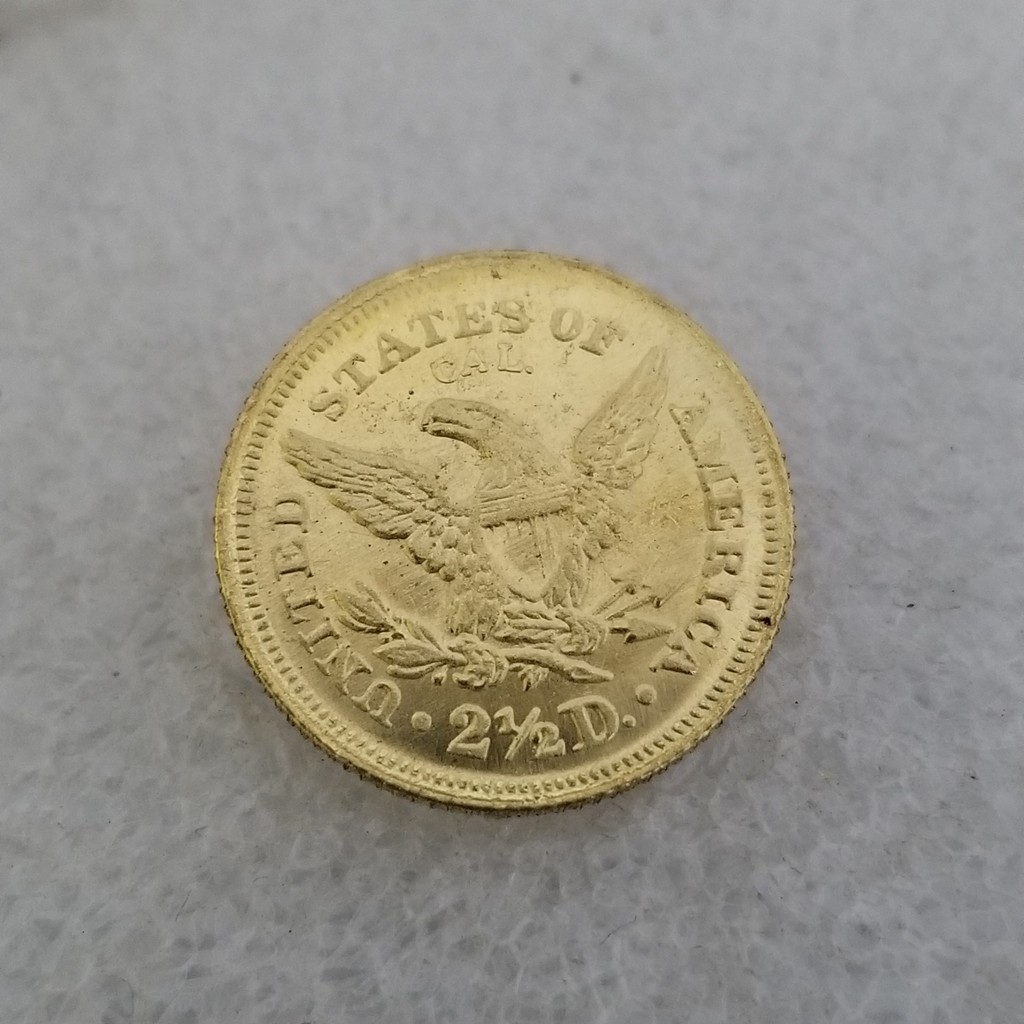 งานฝีมือโบราณ American 1848 วัสดุทองเหลือง 1/2 Silver Dollar Silver Round Collection#4378仿古工艺品美国1848