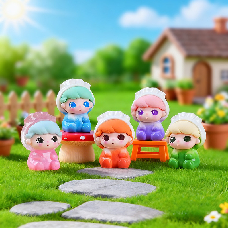 7PCS Cute Dumpling Boy Dimoo เรซิ่น Charms สําหรับ DIY(11-470)