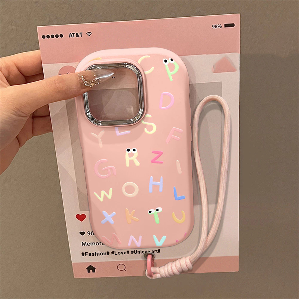 เคสโทรศัพท์พร้อมเชือกคล้อง เคส OPPO A5 A9 A31 2020 A77S A12 A38 A92 A16 A18 จดหมายสร้างสรรค์ เคสโทรศ