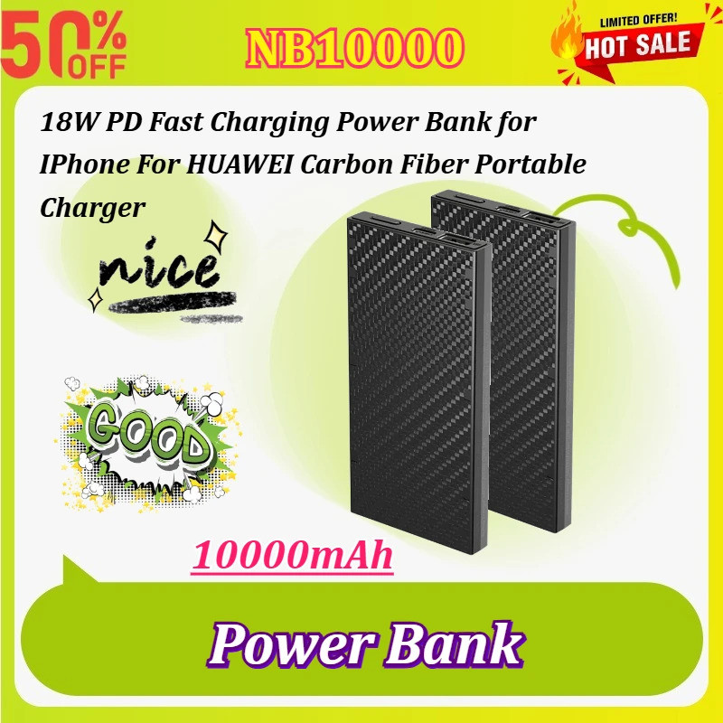 NB10000 GEN2 10000mAh น้ําหนักเบาเป็นพิเศษ 18W PD Fast Charging Power Bank สําหรับ IPhone สําหรับ HU