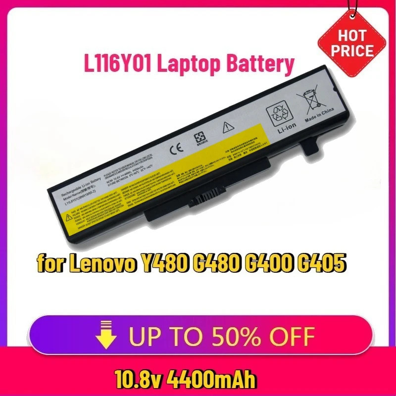 L116Y01 แบตเตอรี่แล็ปท็อปสําหรับ Lenovo Y480 G480 G400 G405 L11S6F01 ASM 45N1048 FRU 45N1049 1215000