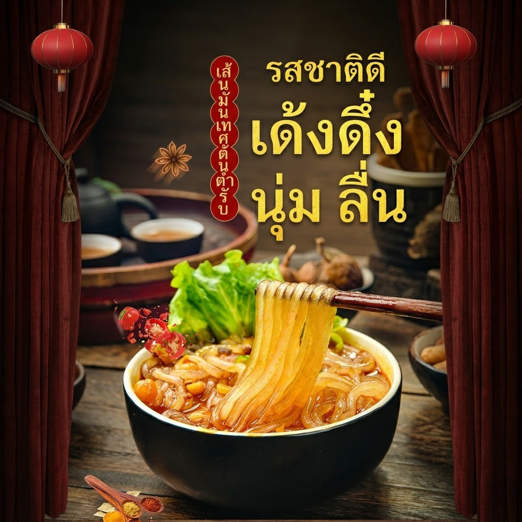 อร่อยหนึบสู้ฟัน! เส้นมันเทศ เส้นสด 250g ต้มแค่ 2 นาทีพร้อมทาน ทำซวนล่าเฝิ่น สุกี้หม่าล่า ยำจีน ไม่เละ