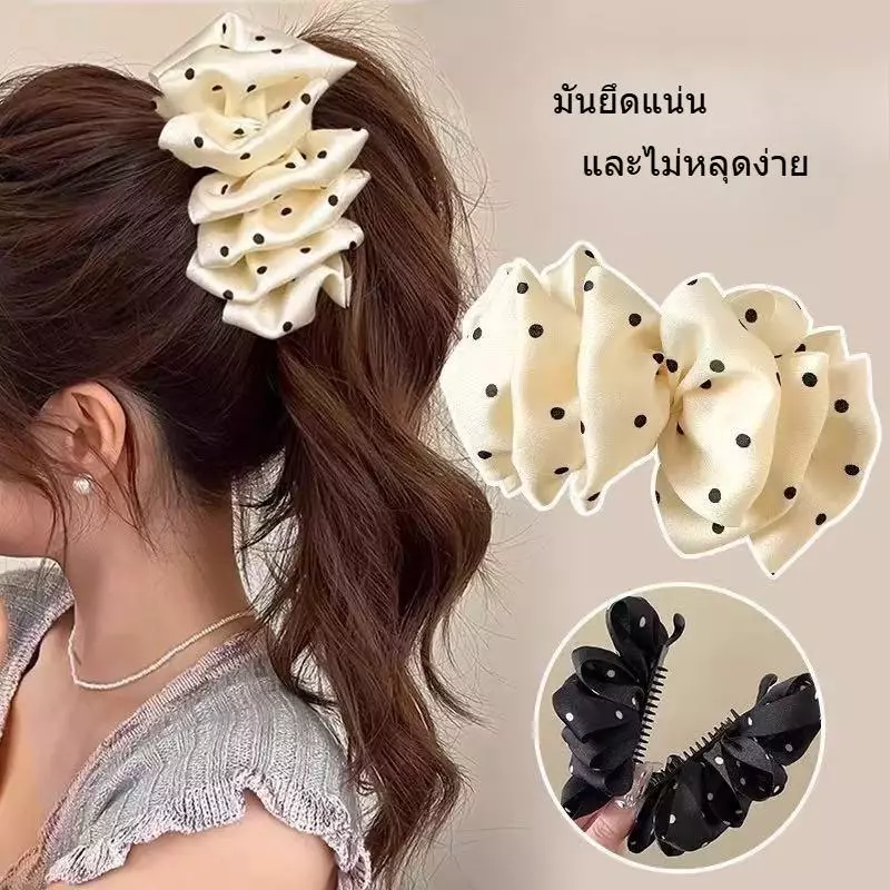 กิ๊บกล้วยลายดอกไม้บนเมฆ สำหรับผู้หญิง ผมหยิกสูงผูกครึ่ง แสดงวอลลุ่มผม เครื่องประดับผม