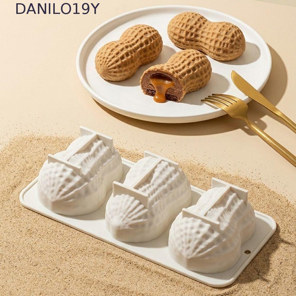 DANILO19Y แม่พิมพ์เค้กมูส, แม่พิมพ์ซิลิโคนถั่วลิสงทนอุณหภูมิสูงขนาด 8 นิ้ว, สมจริงนํากลับมาใช้ใหม่ได้ Non-Stick 3D รูปถั่วลิสงช็อกโกแลตแม่พิมพ์ทําขนมทํา