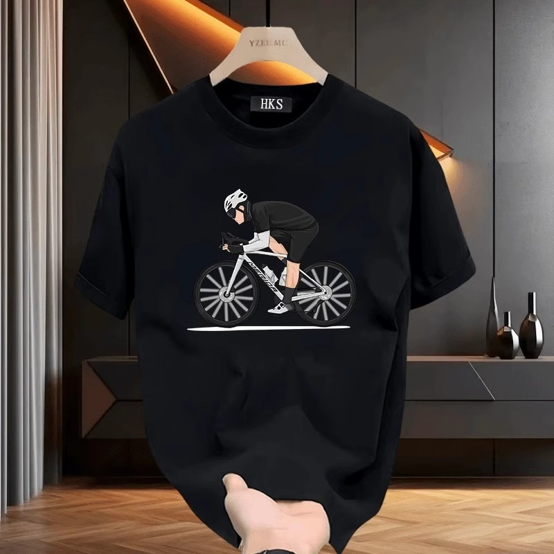 20262025เสื้อยืดแขนสั้นสไตล์ใหม่ผู้ชาย ins Street Wear ยุโรปอเมริกันสไตล์ฮิปฮอปรอบคอ Bottoming เสื้อ