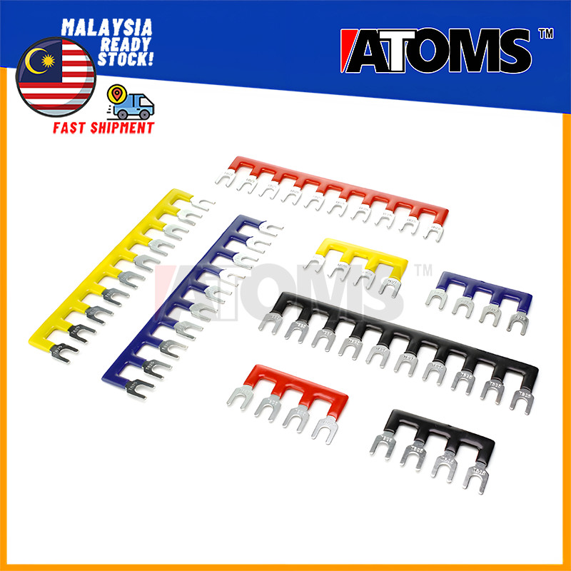 ATOMS TB ส้อมประเภท Terminal Block Jumper Connector Terminal Strip Barrier Strip Jumper Bar 15A 25A