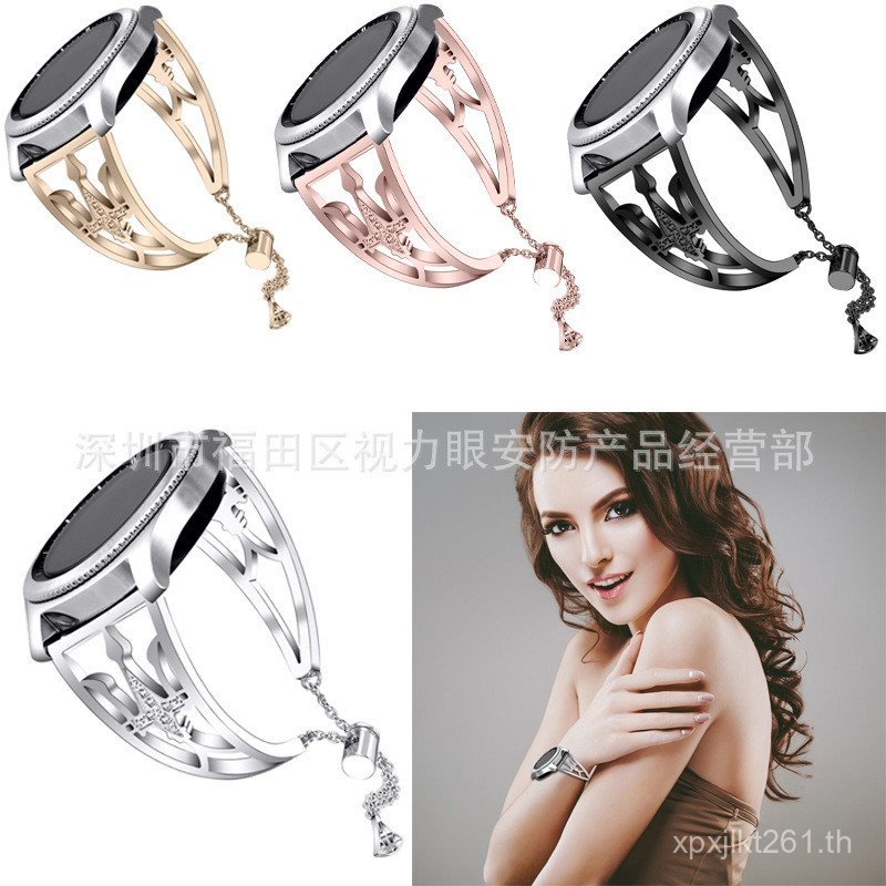 Watc46mm Strap Stainless Steel versaGalaxy Metal เหมาะสําหรับสแตนเลส Samsung Diamond-Studded Chain S