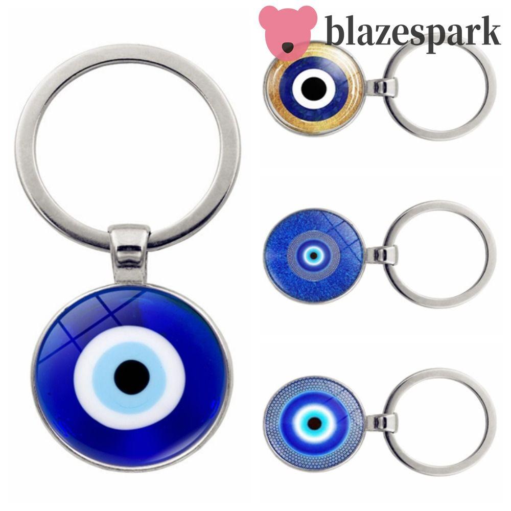 BLAZESPARK Blue Evil Eye จี้, ตุรกี Lucky Evil Eye พวงกุญแจ, Evil Eye ลูกปัดพวงกุญแจอินเทรนด์ Blue E