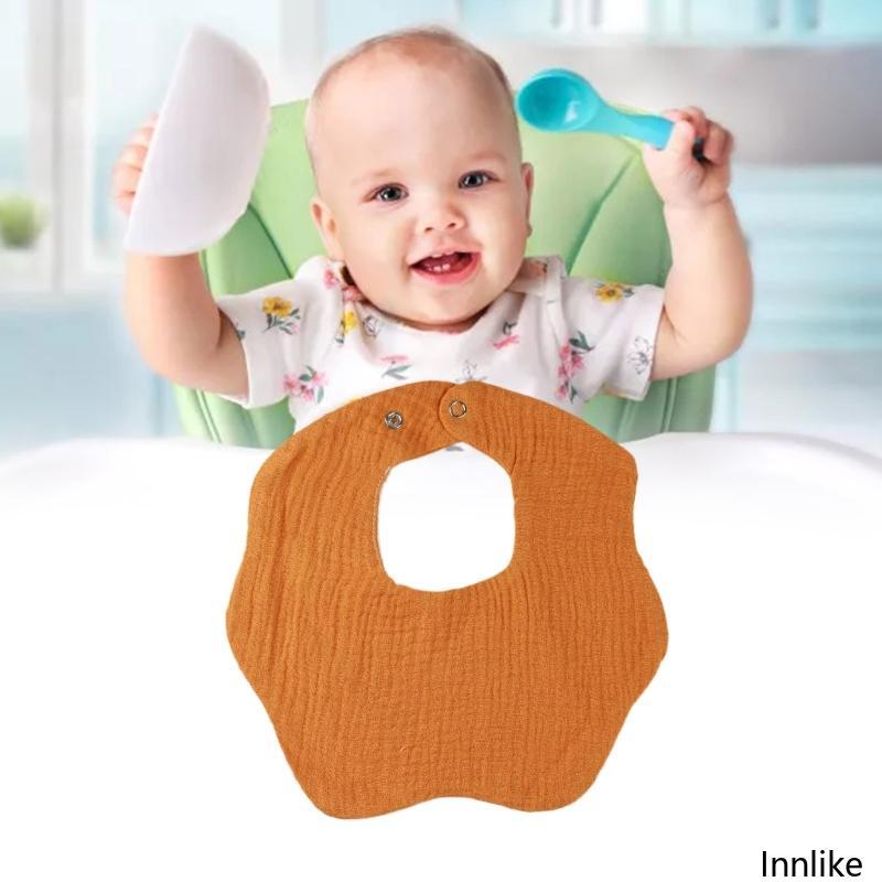 INN Baby Bib Crepe-Cotton Bib Feeding Bib ผ้าพันคอคอ Burp ผ้าทารกแรกเกิด
