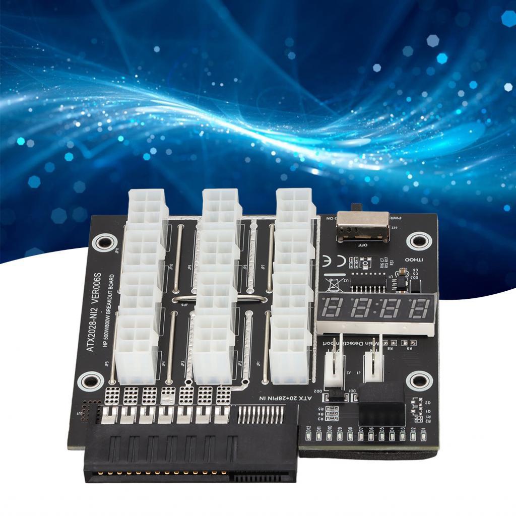 Mining Breakout BoardแฟลชLED Mining GPU Breakout Board 12VโมดูลสําหรับHP 500W 800W GPU 1400W 1600W P