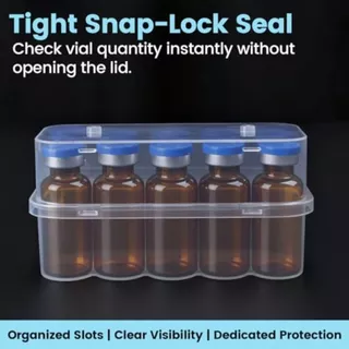 จัดส่งจากประเทศไทยPICKZEN Microtube Storage Box, Stackable Vial Storage , 3ML/10mL 10-Slot พลาสติกตู้แช่แข็งกล่องหลอดตู้เย็น Organizer