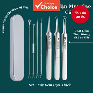 ชุดกําจัดสิวหัวดําสแตนเลส 7 ชิ้นระดับพรีเมียมพร้อมเคสสําหรับ…