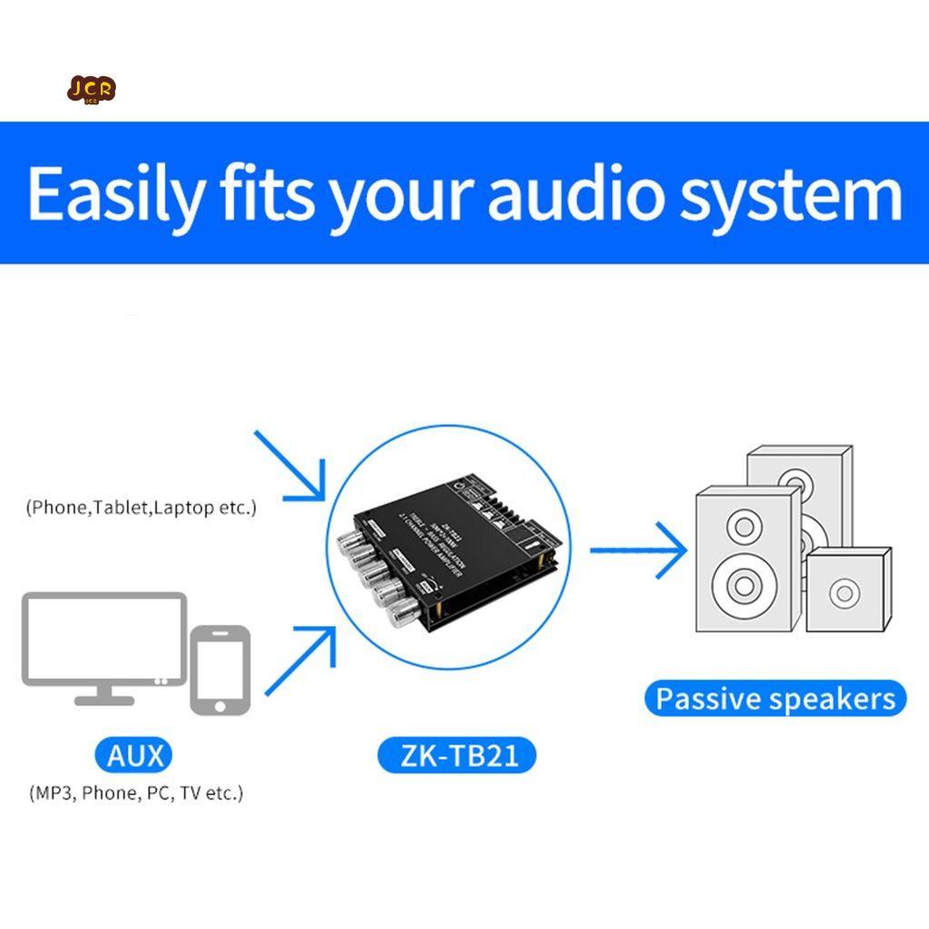 โมดูลบลูทูธเครื่องขยายเสียงดิจิตอล 2.1 ช่อง ZK TB21 พร้อม IC ภายใน