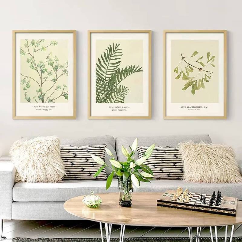 Nordic Four Seasons Wall Art โปสเตอร์ Minimalist ดอกไม้หญ้าต้นไม้ภาพจิตรกรรมฝาผนังตกแต่งบ้านผ้าใบภาพพิมพ์ห้องนั่งเล่นตกแต่ง