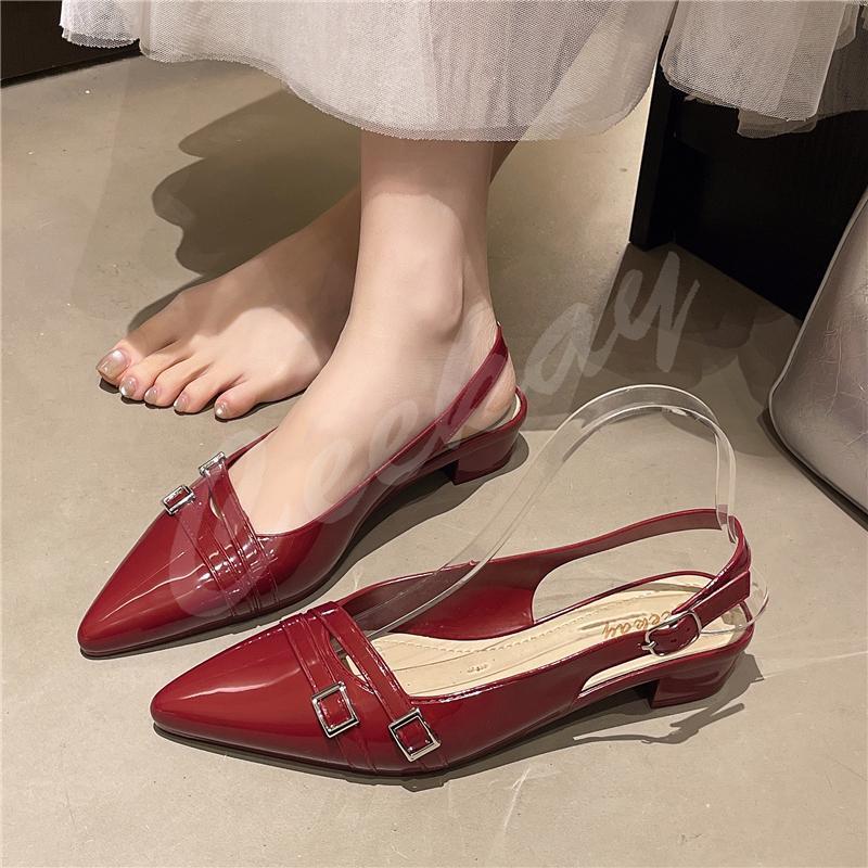 รองเท้าคัชชูรองเท้าใส่ทำงาน รองเท้าใส่ลำลองสายรัดส้นรองเท้าผู้หญิงมาใหมCK61 ราคา ถูกที่สุด ดีลบีเคเค แกลเลอรีภาพที่ 6