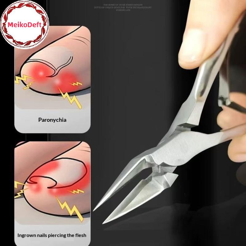 MeikoDeft 1 ชิ้นตรงเล็บเท้ากรรไกรตัดเล็บตัดหนาคุดเล็บเท้า Rhinestone Remover อัญมณีเล็บเครื่องมือ TH