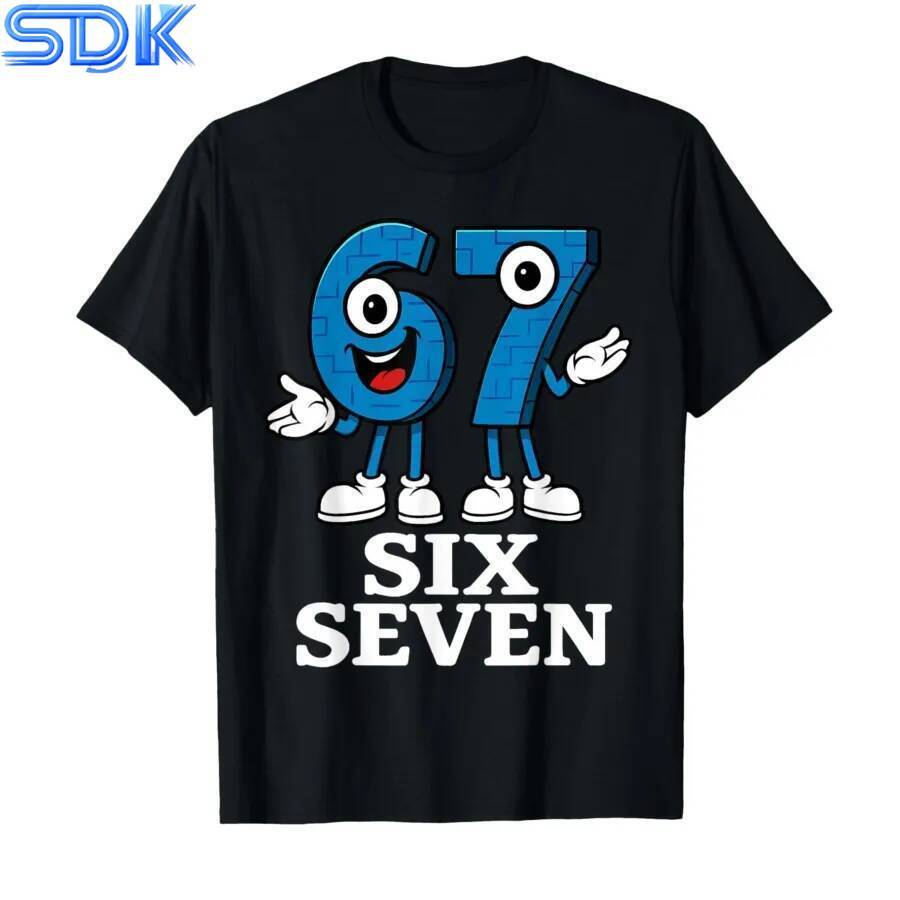 67 Six Seven 6-7 - ตลกอิตาเลี่ยน Brainrot เด็ก Gaming Meme เสื้อยืดสําหรับผู้ชายผู้หญิงผ้าฝ้าย 100% 